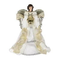 Northlight 18" White And Silver Angel Unlit Christmas Tree Topper