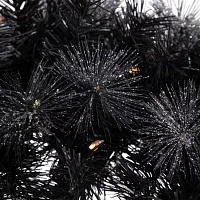 6' x 9 Pre-Lit Battery Operated Black Bristle Artificial Christmas Garland - Warm White LED Lights