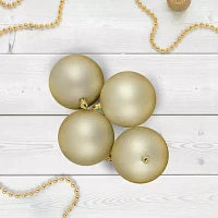 32ct Matte Champagne Gold Shatterproof Christmas Ball Ornaments 3.25'' (80mm)