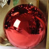 10'' Red Hot Shatterproof Shiny Christmas Ball Ornament (250mm)