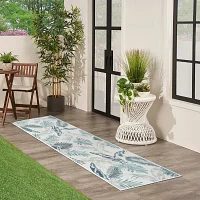 LR HOME BREWIS FLORAL 24"X96" INDOOR OUTDOOR RECTANGULAR RUNNER