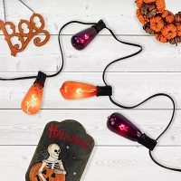 10ct Purple and Orange Edison E17 Halloween Light Set  9ft Black Wire