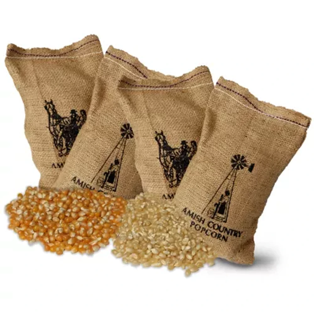 Wabash Valley Farms Farm Fresh Burlap Popcorn Kernel Bags - Set of 4