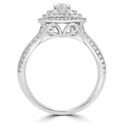 Signature By Modern Bride Womens 1 CT. T.W. Mined White Diamond 14K Gold Engagement Ring