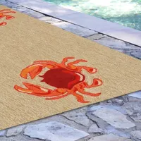 Liora Manne Frontporch Crabs Animal Hand Tufted Indoor Outdoor Rectangular Accent Rug