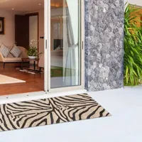 Liora Manne Ravella Zebra Hand Tufted Indoor Outdoor Rectangular Runner