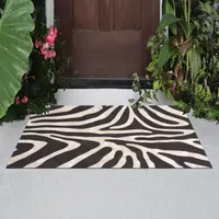 Liora Manne Visions I Zebra Animal Indoor Outdoor Rectangular Accent Rug