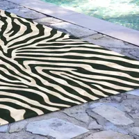 Liora Manne Visions I Zebra Animal Indoor Outdoor Rectangular Accent Rug