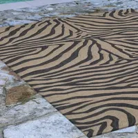 Liora Manne Ravella Zebra Hand Tufted Indoor Outdoor Rectangular Area Rug