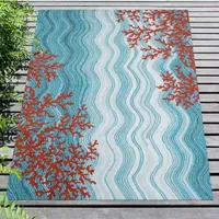 Liora Manne Visions Iv Coral Reef Waves Indoor Outdoor Rectangular Accent Rug