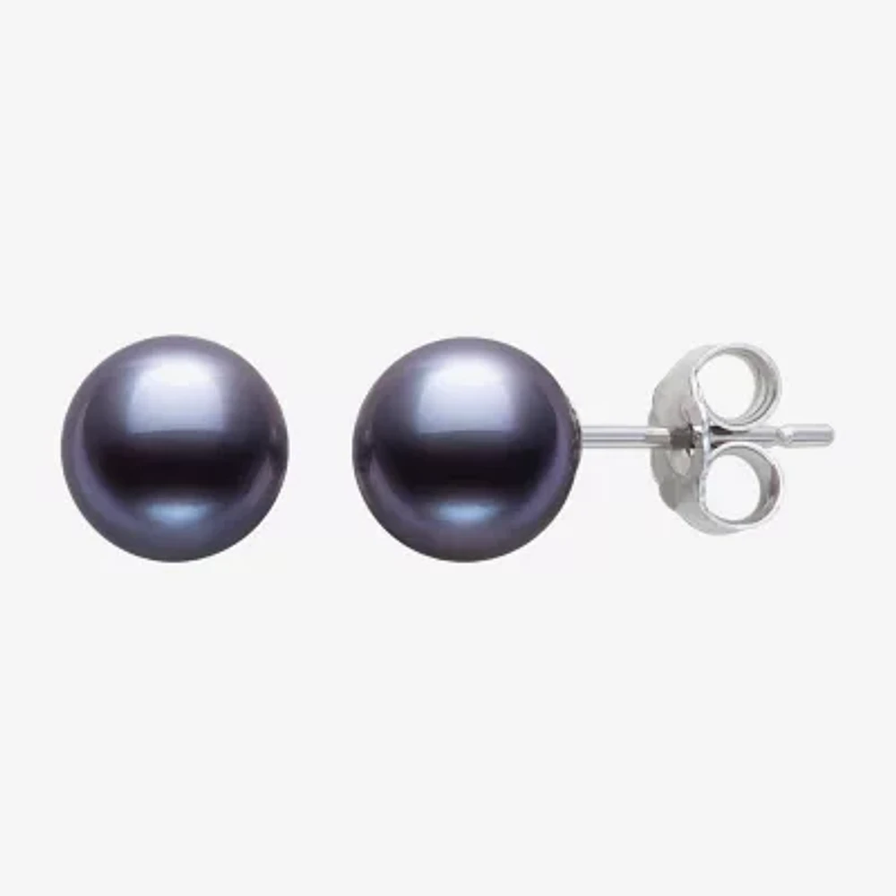 Cultured Akoya Pearl Sterling Silver 6mm Stud Earrings