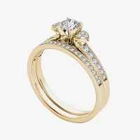 1/2 CT.T.W. Natural Diamond 10K Yellow Gold Bridal Set Ring