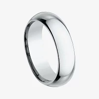 Mens 14K White Gold 6MM High Dome Comfort-Fit Wedding Band