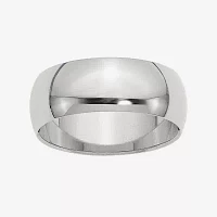 Womens 8MM Sterling Silver Wedding Band