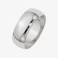 Womens 8MM Sterling Silver Wedding Band