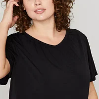 Circumstance Womens Plus Round Neck Short Sleeve T-Shirt