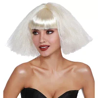 Womens Wedge Bob Platinum Wig Costume Accessory