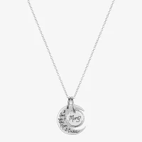 Footnotes Mom Sterling Silver 16 Inch Cable Moon Pendant Necklace