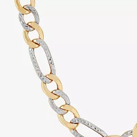 Made in Italy 14K Gold 22 Inch Semisolid Figaro Chain Necklace