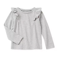 Okie Dokie Toddler & Little Girls Round Neck Long Sleeve T-Shirt