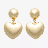 Bijoux Bar Gold Tone Womens Heart Drop Earrings