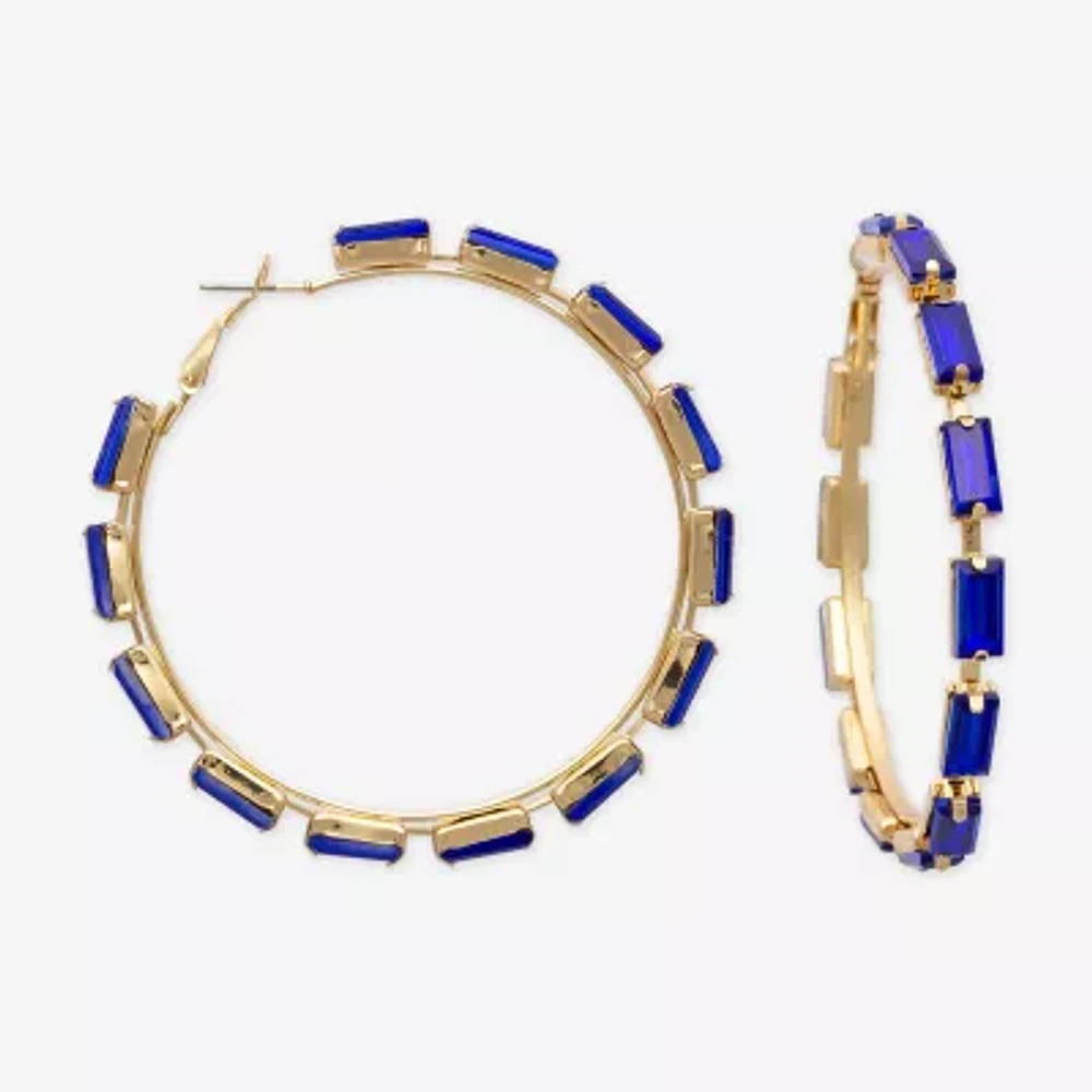 Bijoux Bar Glass Hoop Earrings