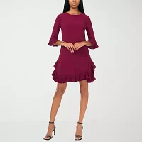 MSK Womens 3/4 Sleeve Shift Dress