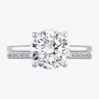 (G / Si2) Womens 3 1/3 Ct. T.W. Lab Grown White Diamond 14K Gold Round Solitaire Bridal Set