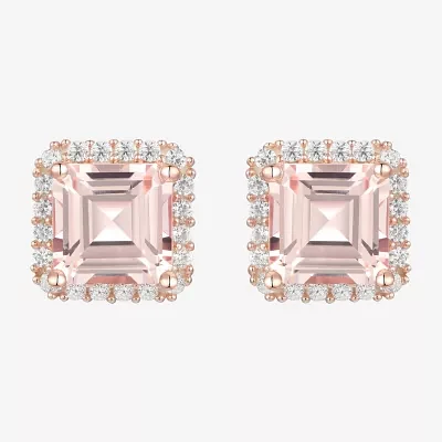 Yes, Please! Lab Created Champagne Sapphire 14K Rose Gold Over Silver 8mm Stud Earrings