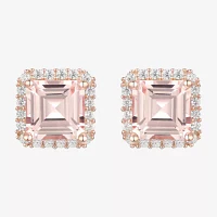 Yes, Please! Lab Created Champagne Sapphire 14K Rose Gold Over Silver 8mm Stud Earrings