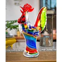 Dale Tiffany Rooster Art Glass Sculpture