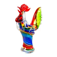 Dale Tiffany Rooster Art Glass Sculpture