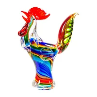 Dale Tiffany Rooster Art Glass Sculpture