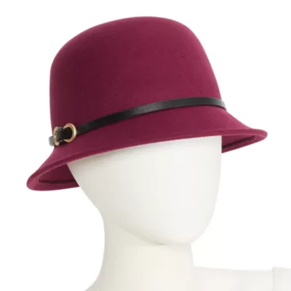 Liz Claiborne Cloche Hat W Oval Buckle Womens