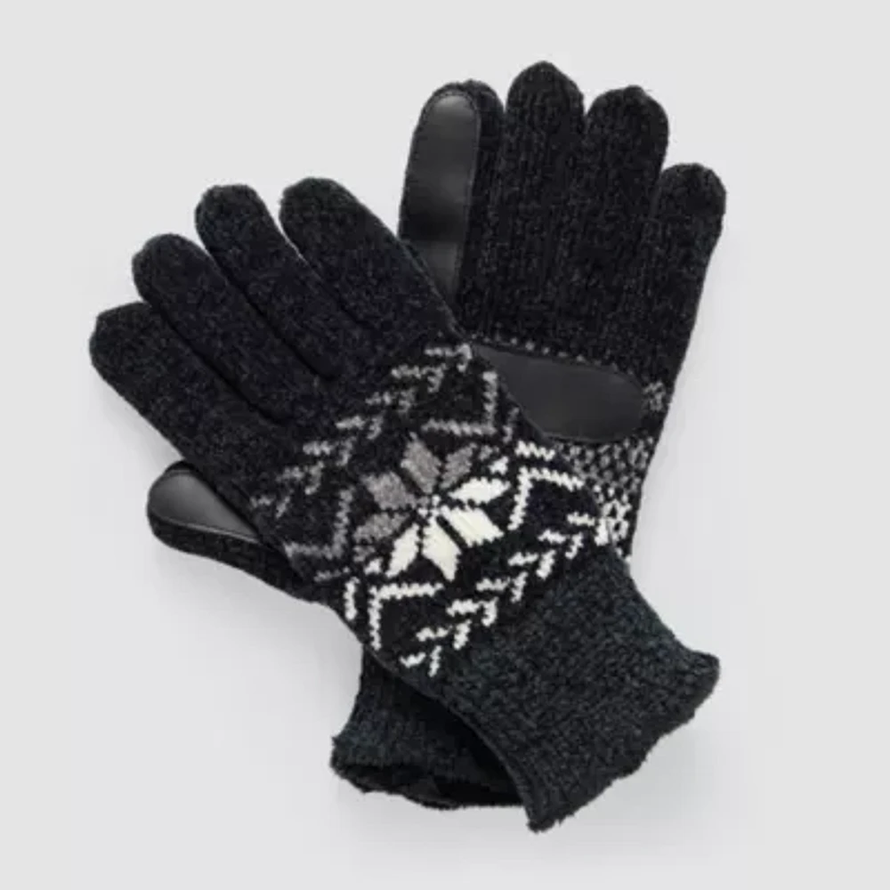 Isotoner Chenille Snowflake Glove Touch Screen Enabled Cold Weather Gloves