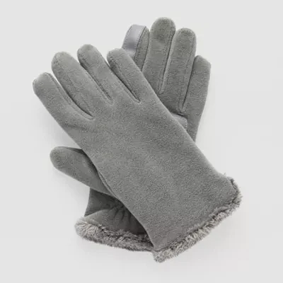 Isotoner Fleece Solid Glove Touch Screen Enabled Cold Weather Gloves