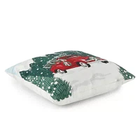 North Pole Trading Co. Pickup Truck Square Throw Pillow