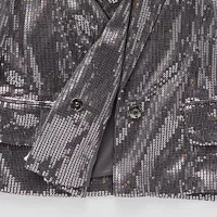 Jamey Perry x JCPenney Womens Adaptive Sequin Cropped Blazer