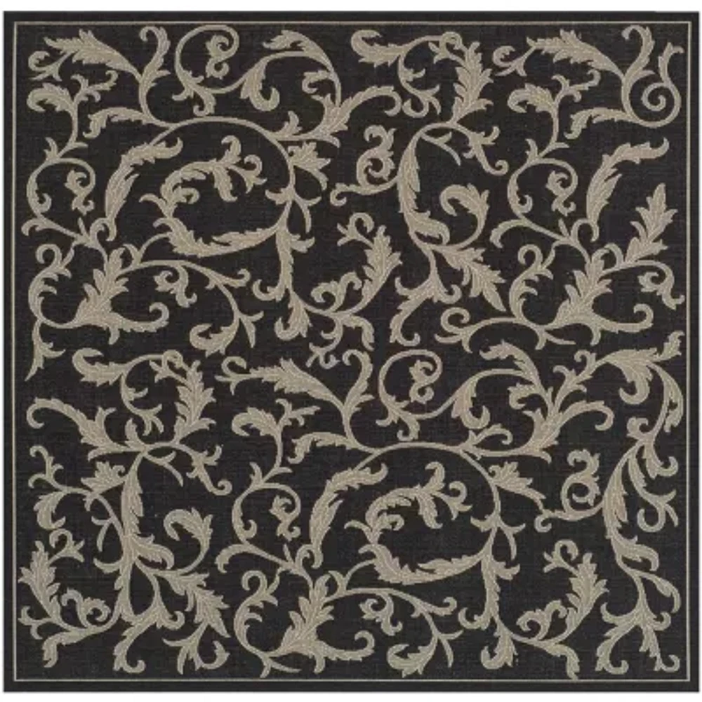 Courtyard Scrolls Indoor/Outdoor Square Rugs