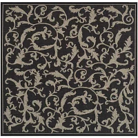 Courtyard Scrolls Indoor/Outdoor Square Rugs