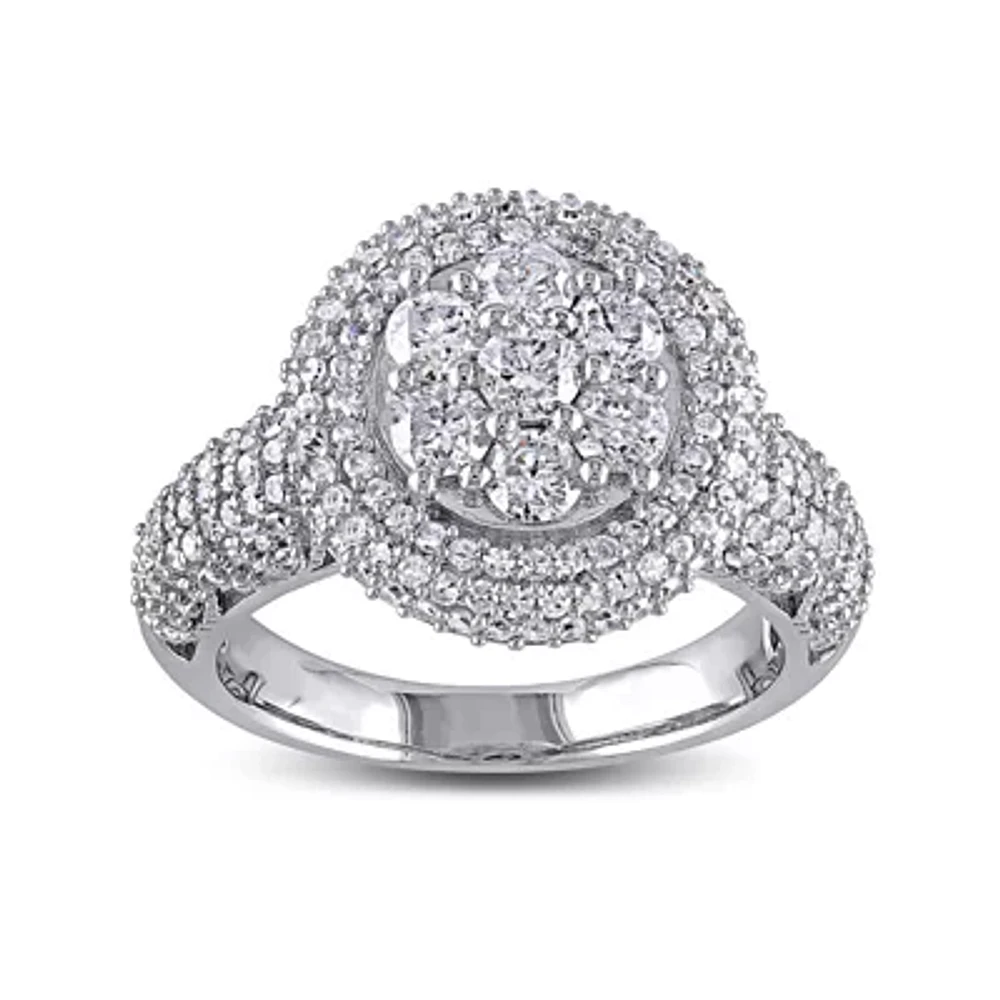 2 CT.T.W. Natural Diamond 10K White Gold Bridal Ring