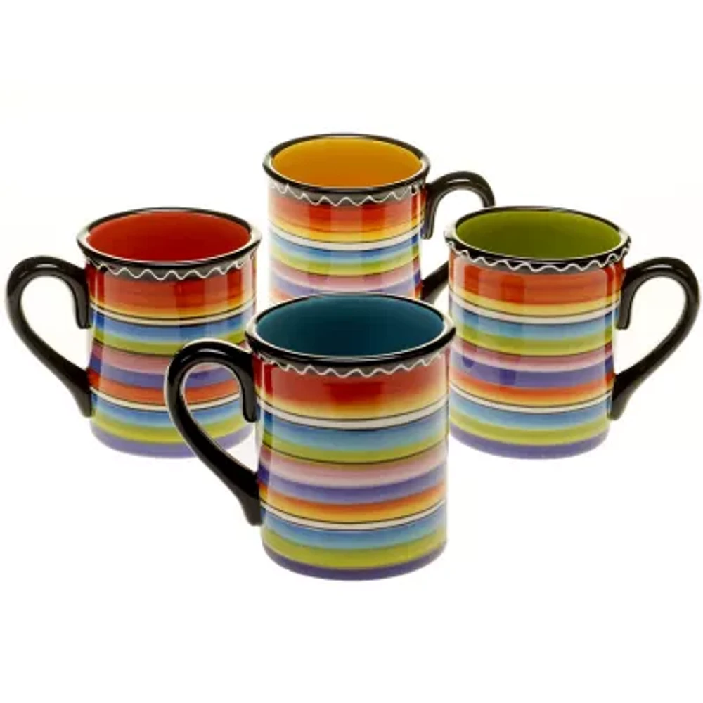 Certified International Tequila Sunrise Set of 4 Mugs