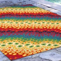 Liora Manne Visions Iv Pop Swirl Abstract Indoor Outdoor Rectangular Accent Rug