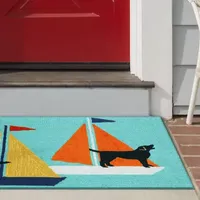 Liora Manne Frontporch Sailing Dog Hand Tufted Rectangular Rugs & Floor Coverings Indoor Outdoor Animal Accent Rugs