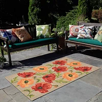 Liora Manne Ravella Icelandic Poppies Floral Hand Tufted Indoor Outdoor Rectangular Accent Rug