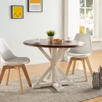 Pocksen Table Round Wood-Top Dining Table