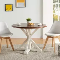 Pocksen Table Round Wood-Top Dining Table