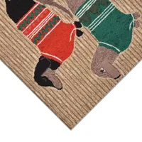 Liora Manne Frontporch Holiday Hounds Hand Tufted Rectangular Rugs & Floor Coverings Indoor Outdoor Accent