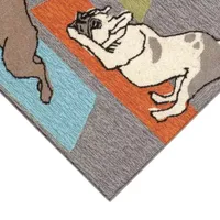 Liora Manne Frontporch Yoga Dogs Hand Tufted Rectangular Rugs & Floor Coverings Indoor Outdoor Animal Accent