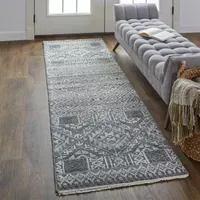 Weave And Wander Eckhart Geometric Hand Knotted Indoor Rectangle Runners